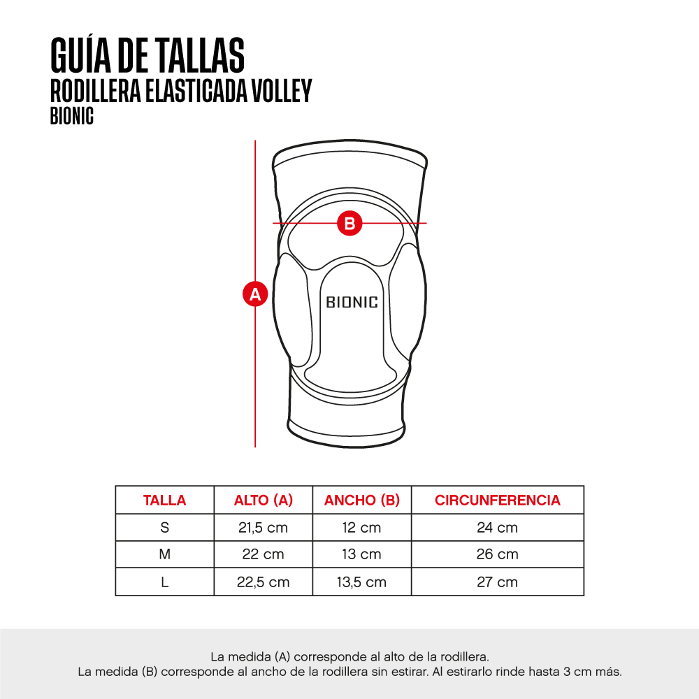 RODILLERA BIONIC ELASTICADA VOLLEY PAR ROJO - 2