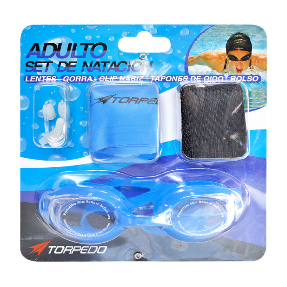 SET NATACION TORPEDO ADULTO AZUL REY - 1