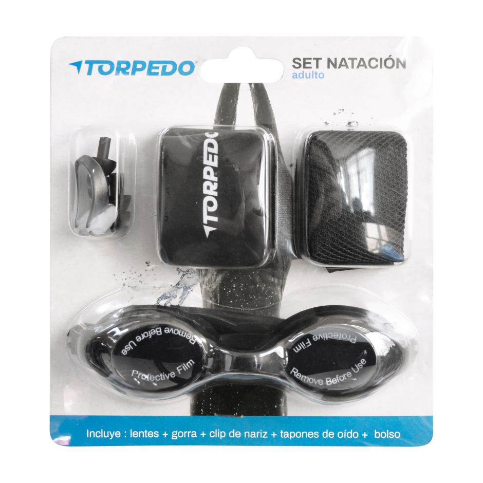 SET NATACION TORPEDO ADULTO NEGRO - 1