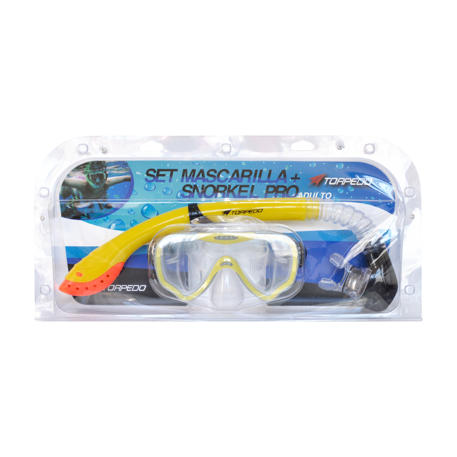 SET SNORKEL TORPEDO PRO ADULTO AM FLUOR - 1