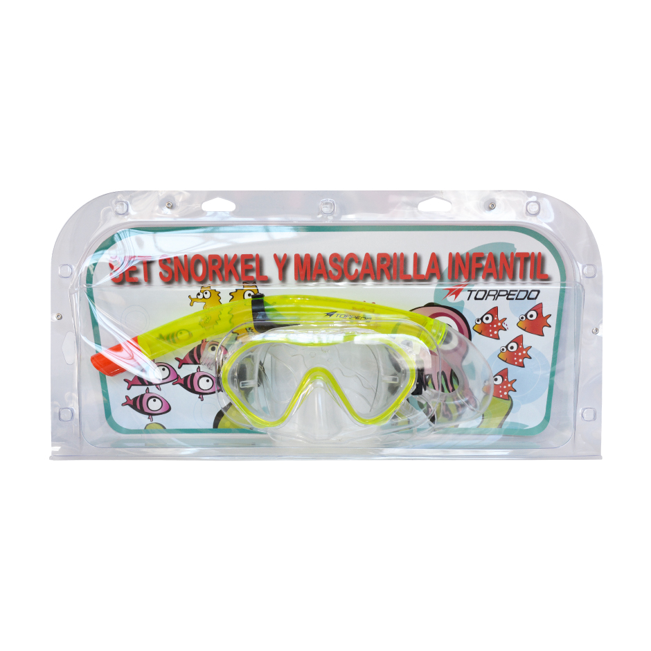 SET SNORKEL TORPEDO JUNIOR AM FLUOR - 1