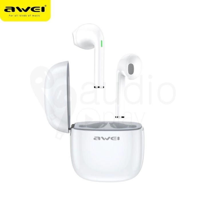 AUDÍFONOS AWEI T28 ESTUCHE CARGA BLUETOOTH BLANCO - 2