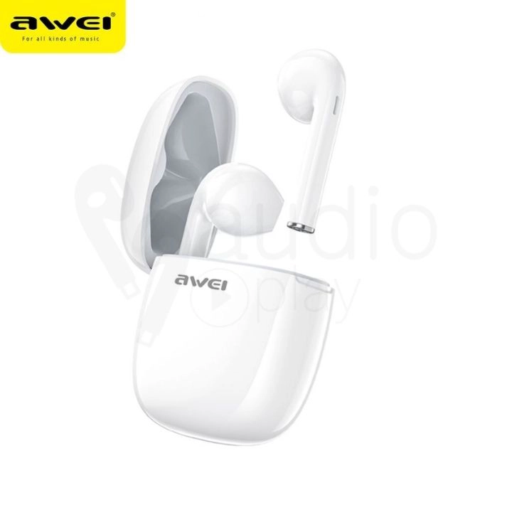 AUDÍFONOS AWEI T28 ESTUCHE CARGA BLUETOOTH BLANCO - 3
