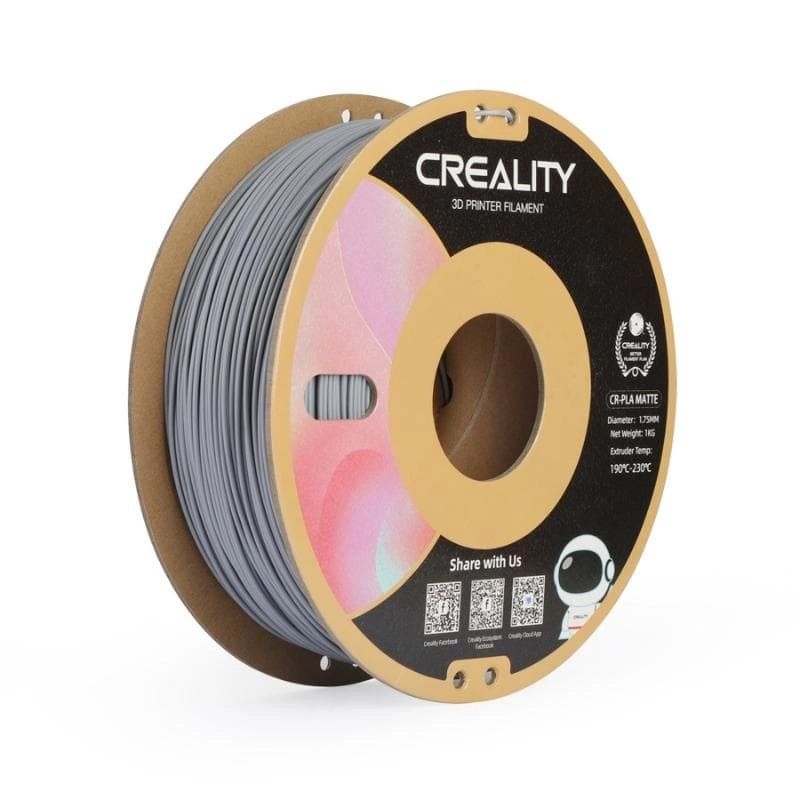 FILAMENTO 3D CREALITY 1KG PLA MATE GRIS MATE FILAMENTOS - 2