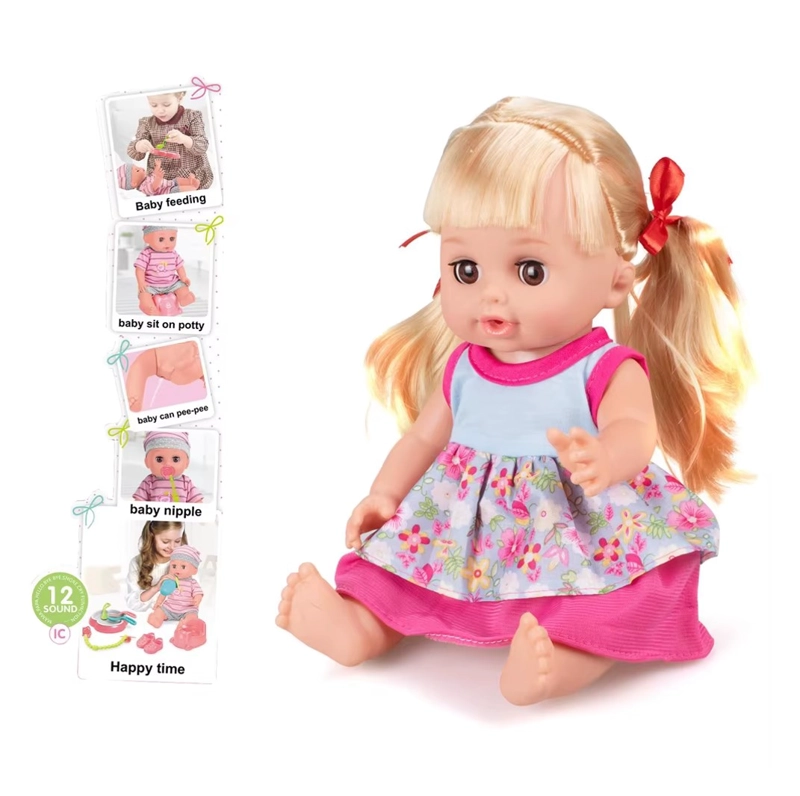 MUÑECA DE JUGUETE ROSA CON 12 SONIDOS DIFERENTES PARA NIÑAS - 1