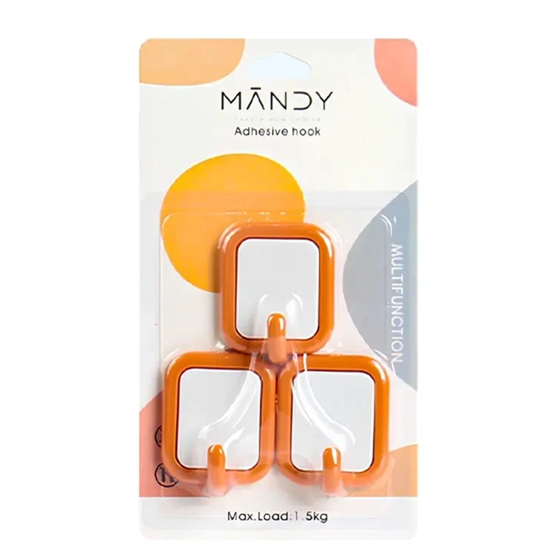 SET DE 3 GANCHOS ADHESIVOS MANDY CUADRADO - 2