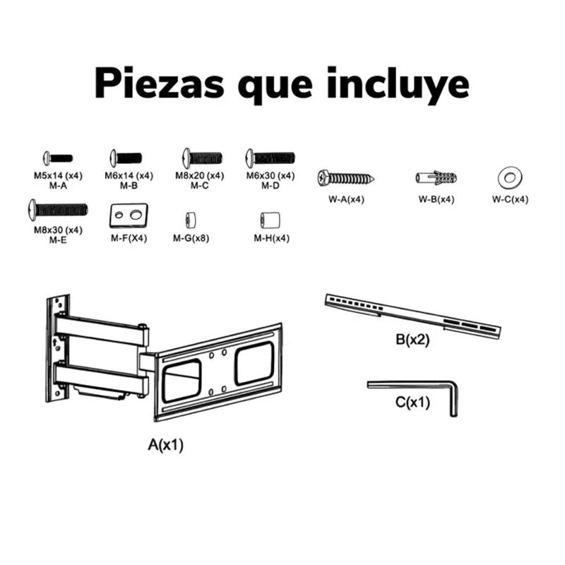 SOPORTE PARA TV BRAZO MOVIL ARTICULADO UNIVERSAL 37 A 70 PULGADAS - 3