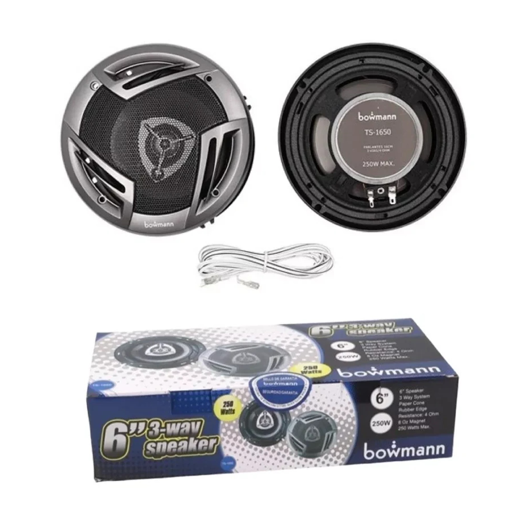 PARLANTES PARA AUTOS BOWMANN TS 1650 3VIAS 250W - 2