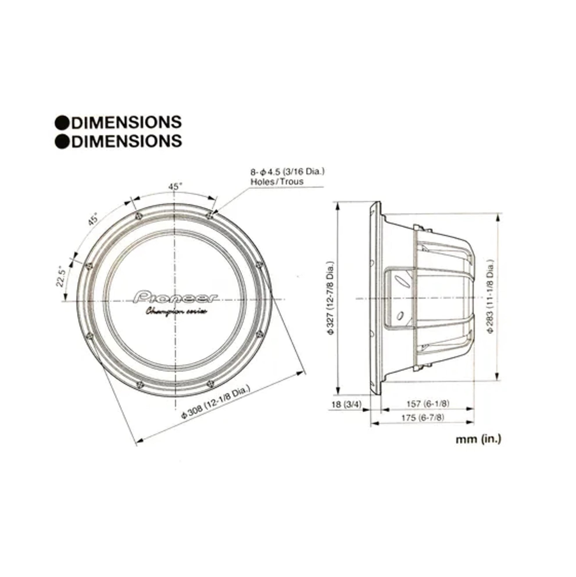 SUBWOOFER PARA AUTO PIONEER 12 PULGADAS - 2