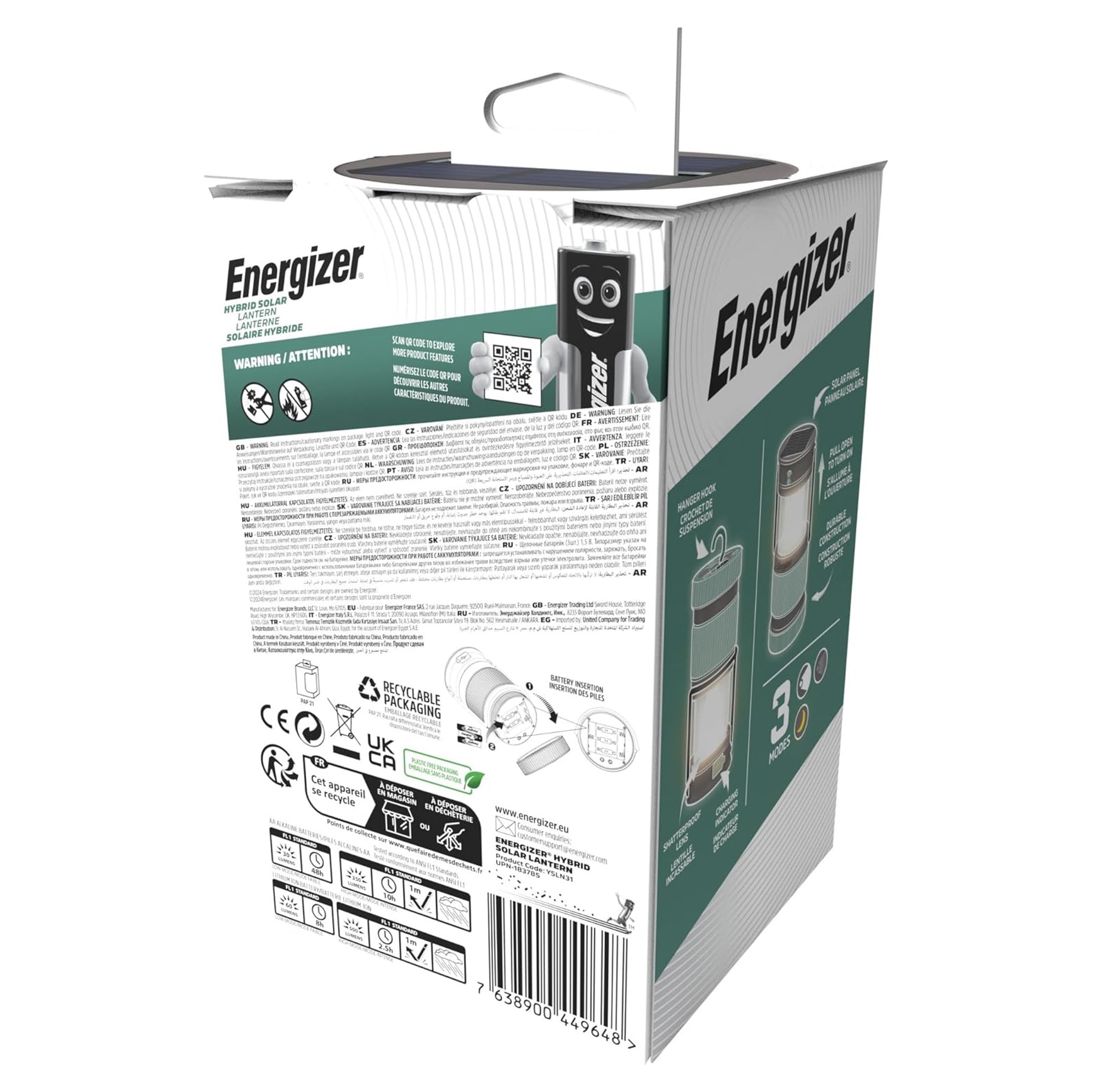 FOCO LINTERNA SOLAR HIBRIDA ENERGIZER - 4