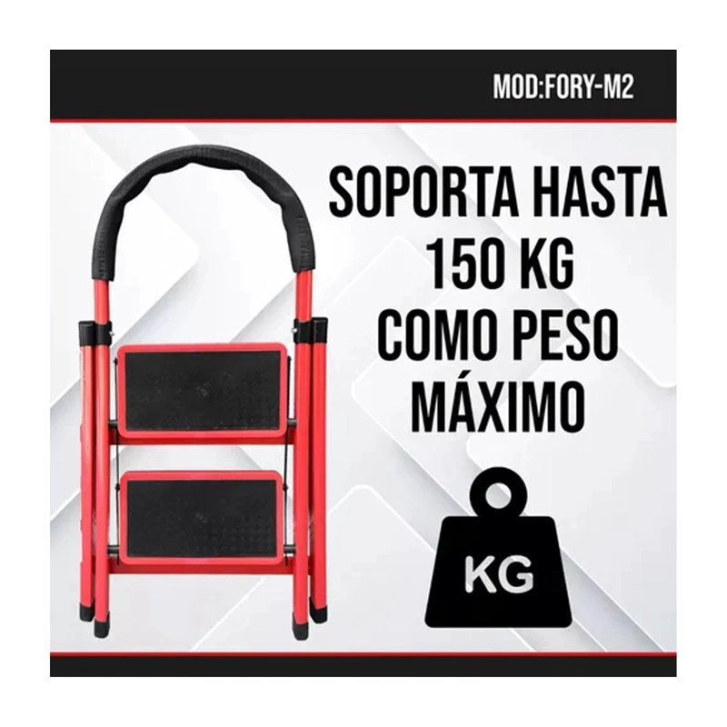 ESCALERA PLEGABLE MULTIUSO 2 PELDAÑOS COMPACTA - 4