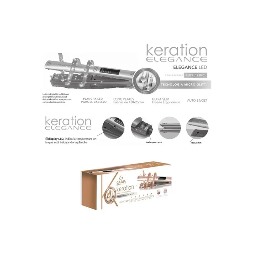 ALISADOR DE CABELLO GAMA KERATION LED DIGITAL - 5