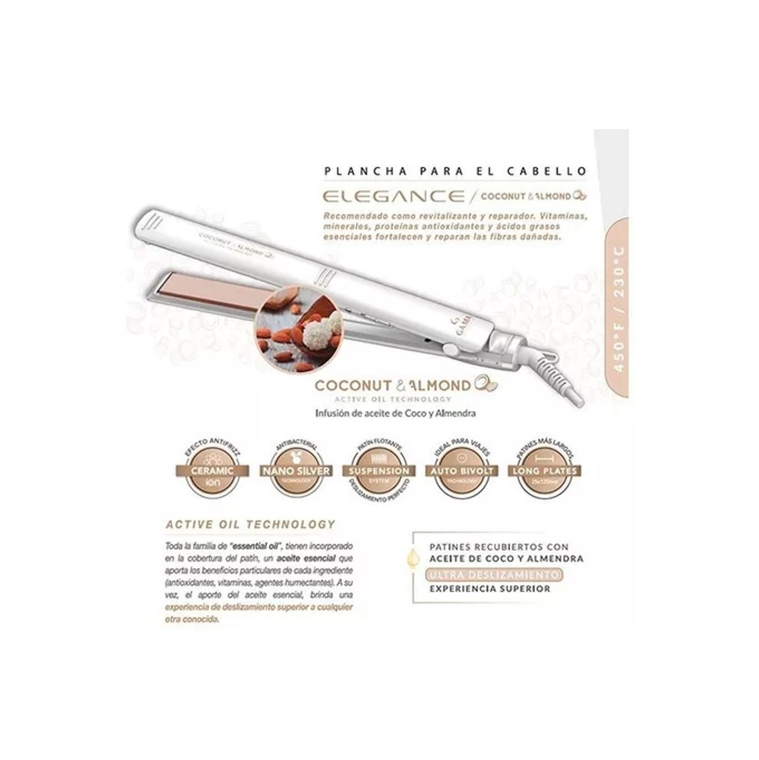 PLANCCHA ALISADOR DE CABELLO GAMA COCONUT STANDARD 230C - 3