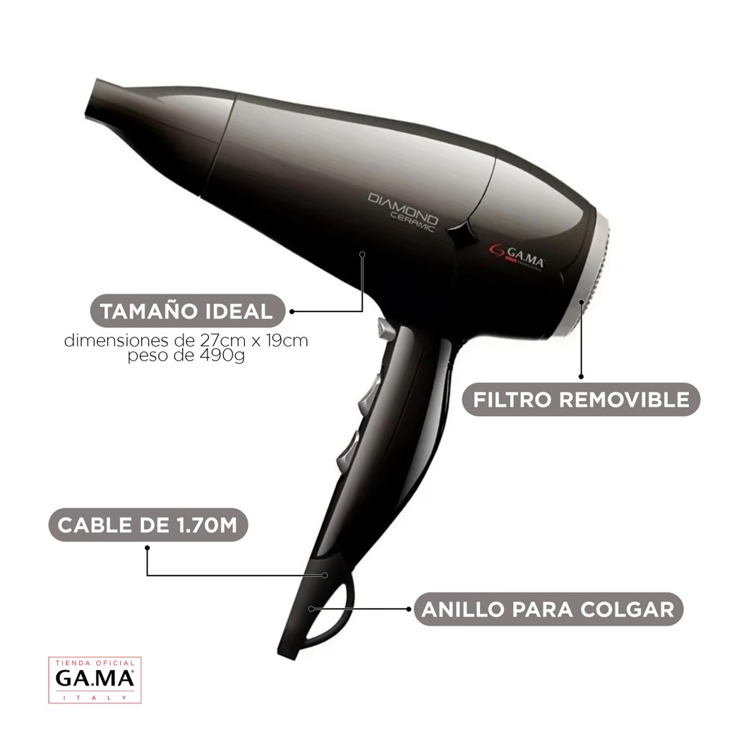 SECADOR DE CABELLO DIAMOND CERAMIC STD 2300W - 6