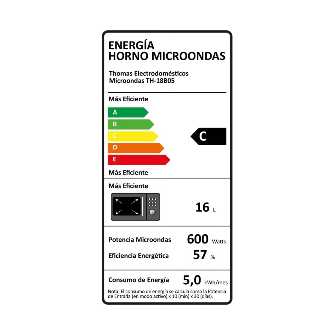 MICROONDAS THOMAS TH-18B05 18 LITROS CAPACIDAD - 3