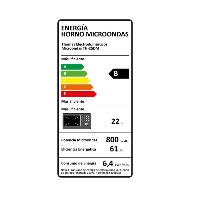 MICROONDAS THOMAS TH-25DM 25 LITROS 800W - 3