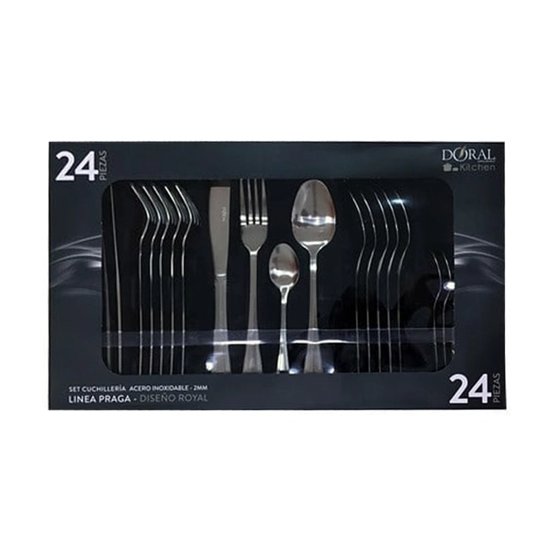 SET DE CUCHILLOS LINEA PRAGA 24 PIEZAS DORAL - 2