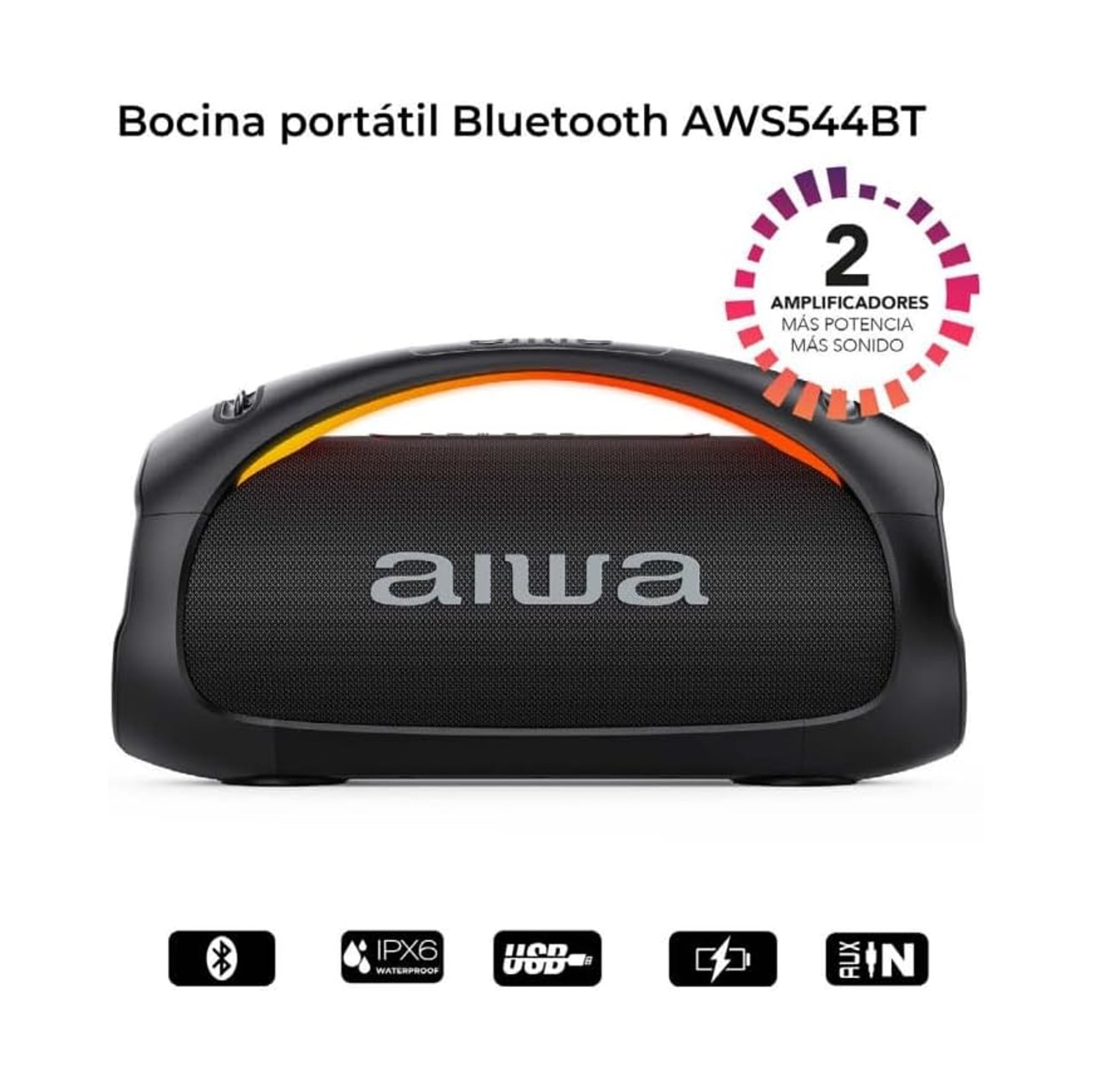 PARLANTE PORTATIL TIPO BAZOOKA AIWA BLUETOOTH 110W - 3