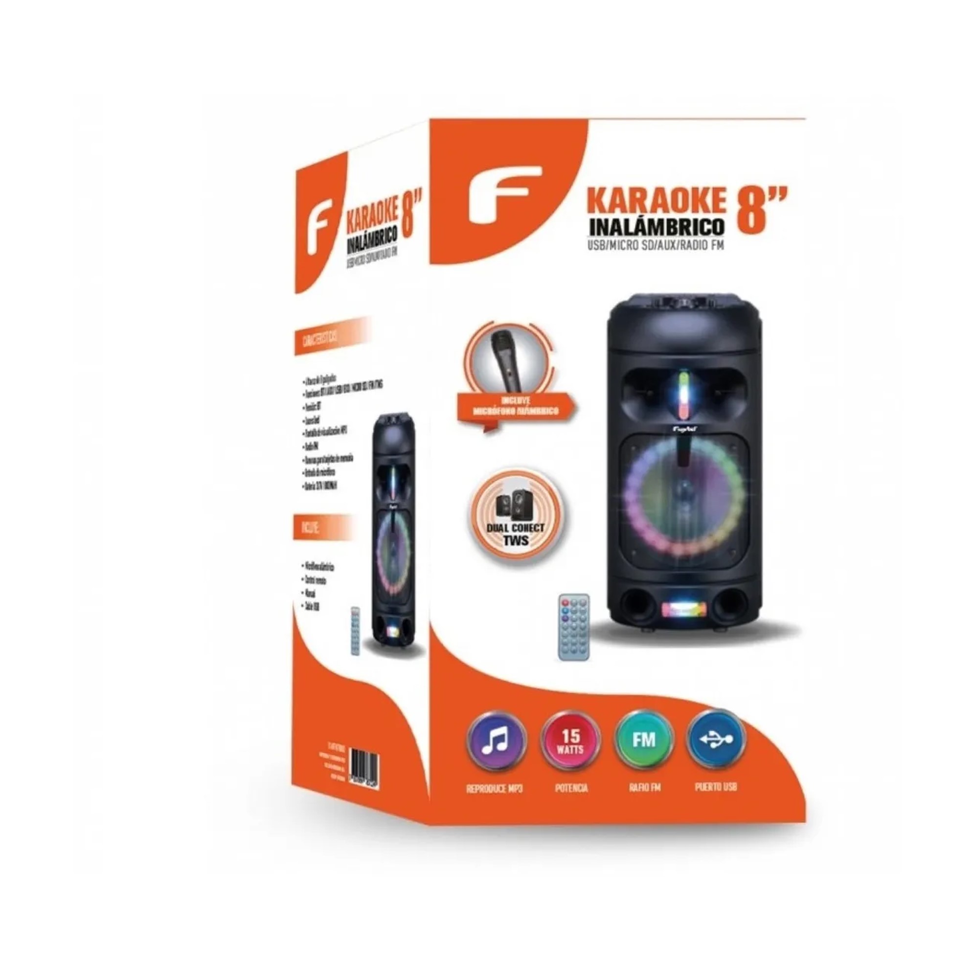 ALTAVOZ PORTATIL BLUETOOTH 15W 8PULGADAS - 2