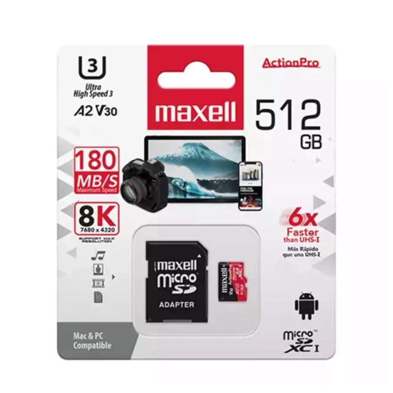 TARJETA DE MEMORIA MICRO SD 8K 512GB 180MBS - 3