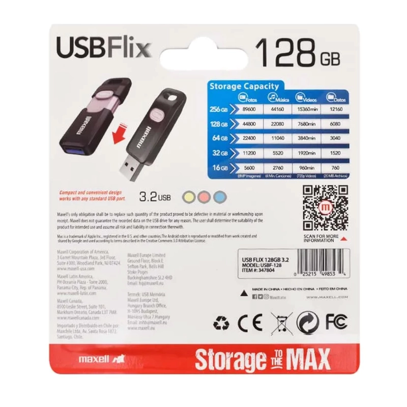 PENDRIVE USB 3.0 X 128GB MAXELL FLIX ALTA VELOCIDAD - 3