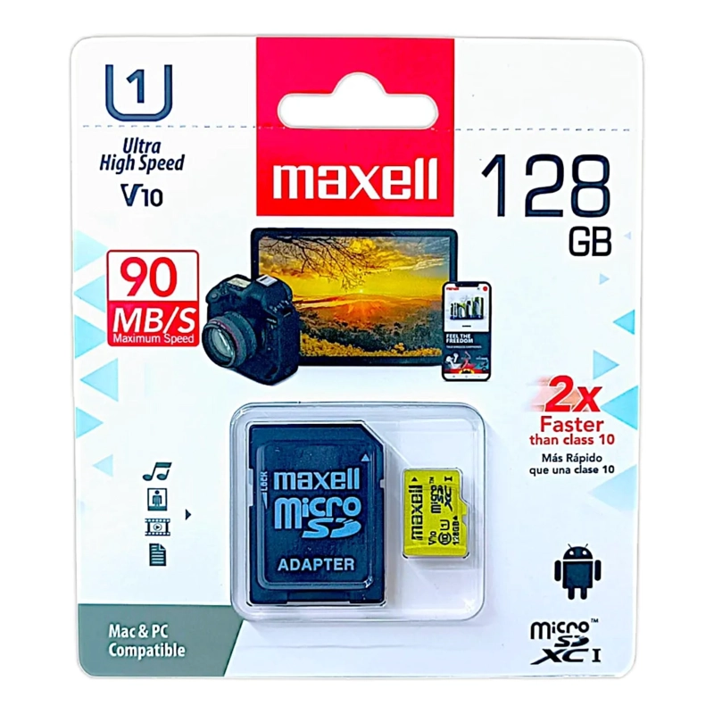 TARJETA MEMORIA MICRO SD 128GB MAXELL CLASE 10 SDXC - 1