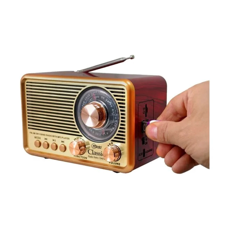 RADIO RETRO CLASICO RECARGABLE BLUETOOTH MICROLAB - 4