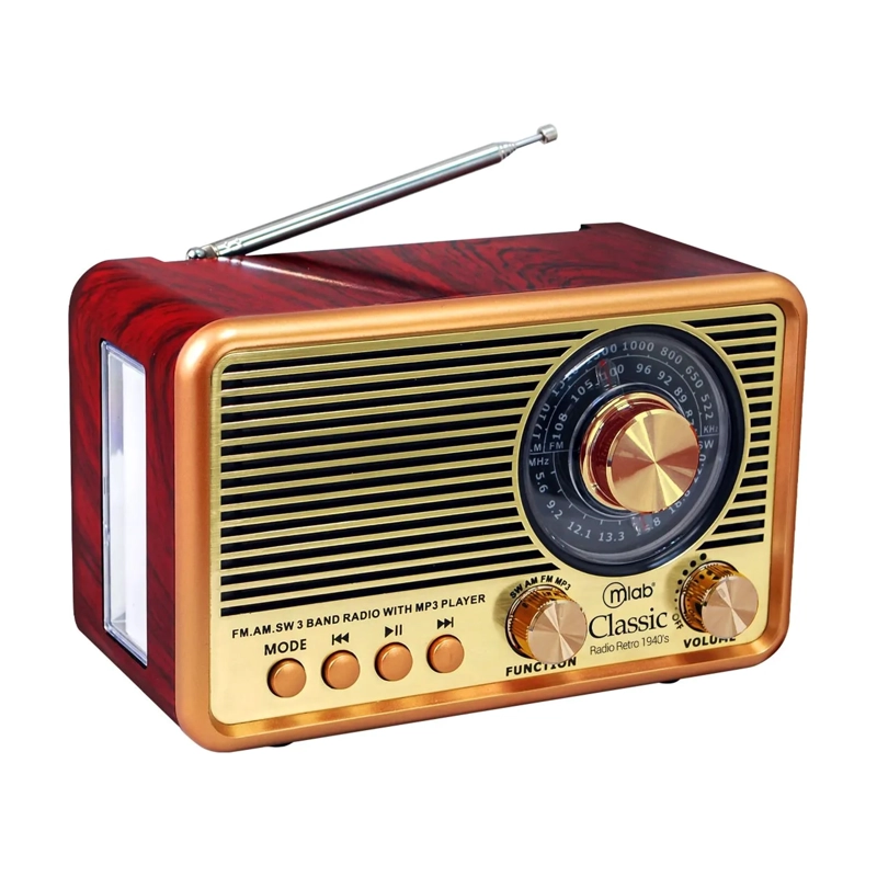 RADIO RETRO CLASICO RECARGABLE BLUETOOTH MICROLAB - 5