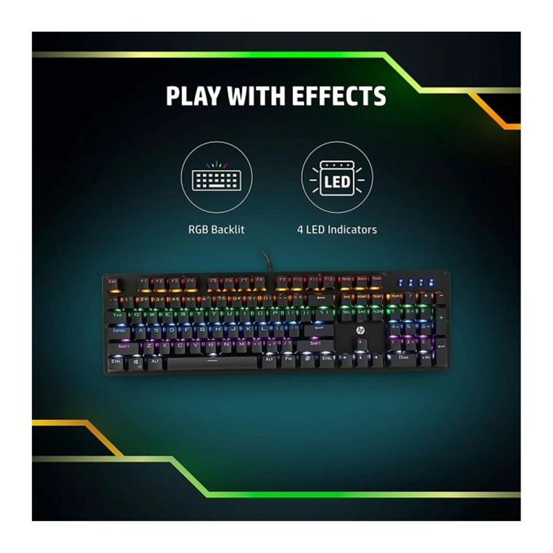 TECLADO GAMER MECANICO ALAMBRICO HP RGB - 3