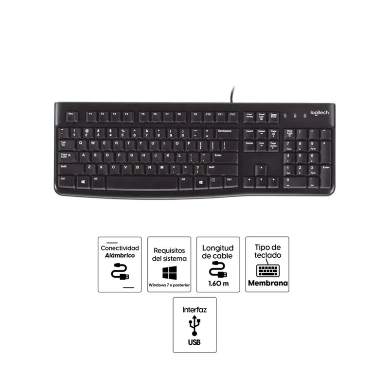 TECLADO ALAMBRICO LOGITECH K120 USB - 3