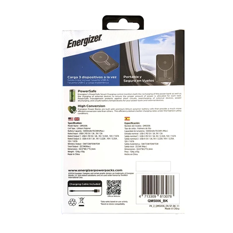 CARGADOR PORTATIL ENERGIZER MAGSAFE 5000MAH - 4