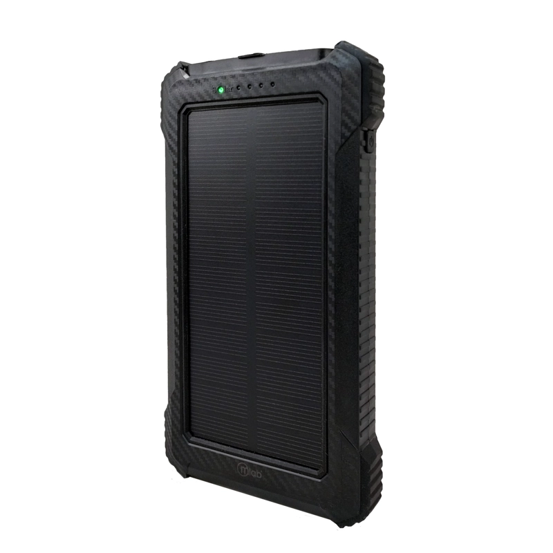 CARGADOR PORTATIL MICROLAB 10000MAH PANEL SOLAR - 1
