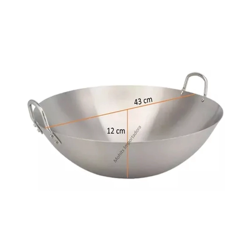 WOK DISCO DE ACERO INOXIDABLE PREMIUM CURADO SARTE N PARRILLA - 3