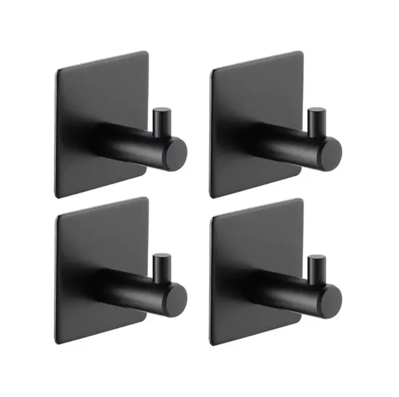GANCHOS ADHESIVOS COLGADOR PERCHERO BAÑO COCINA ACERO INOX - 1