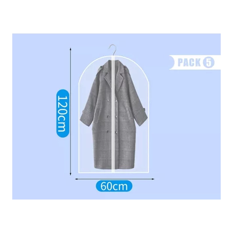 5 BOLSAS TRANSPARENTES CUBRE TRAJES COLGAR CLOSET ROPA - 2