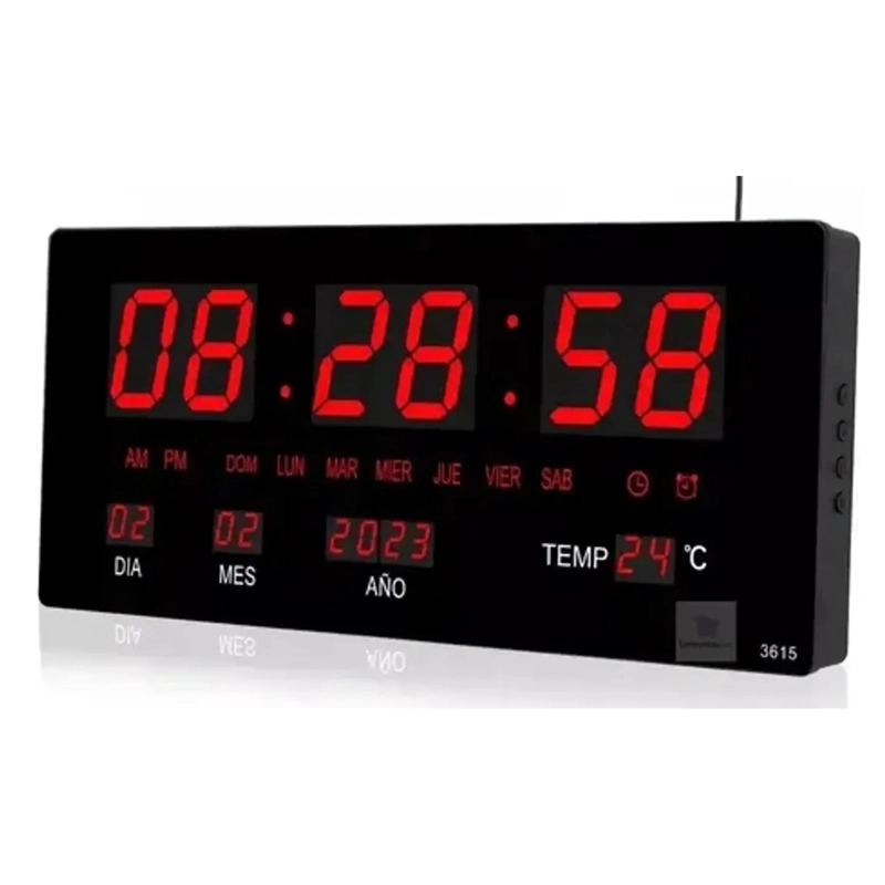 RELOJ DIGITAL DE PARED FECHA TERMOMETRO - 1