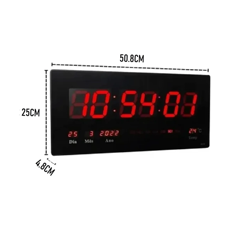 RELOJ DIGITAL DE PARED FECHA TERMOMETRO - 3