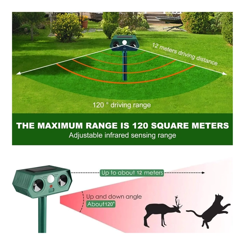REPELENTE DE ANIMALES DISUASIVO SOLAR ULTRASONICO CON SENSOR DE MOVIMIENTO - 6