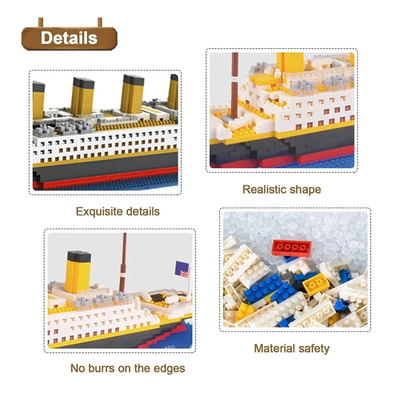 SET DE CONSTRUCCION RMS TITANIC MODEL 3D 1860 PIEZAS - 2