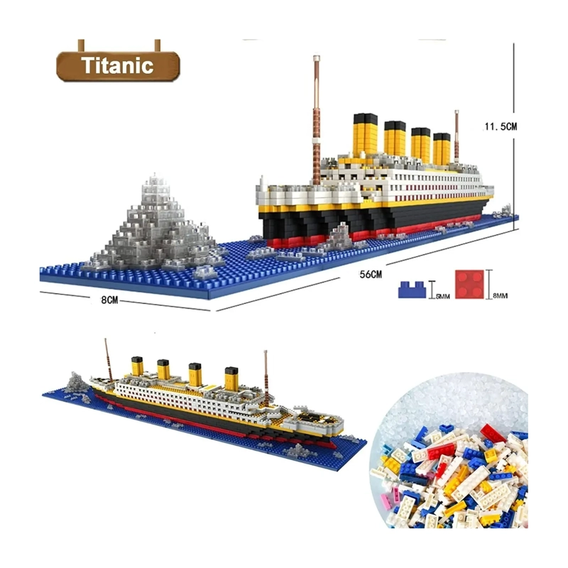 SET DE CONSTRUCCION RMS TITANIC MODEL 3D 1860 PIEZAS - 3