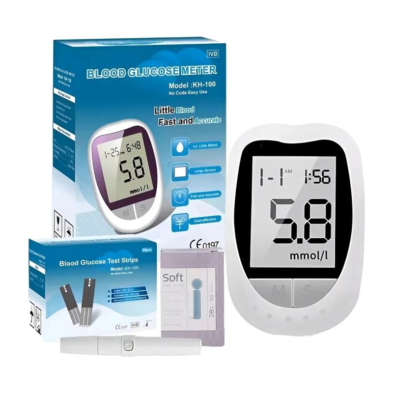 GLUCOMETRO DIGITAL MEDIDOR DE GLUCOSA 50 TIRAS Y 50 LANCETAS - 1