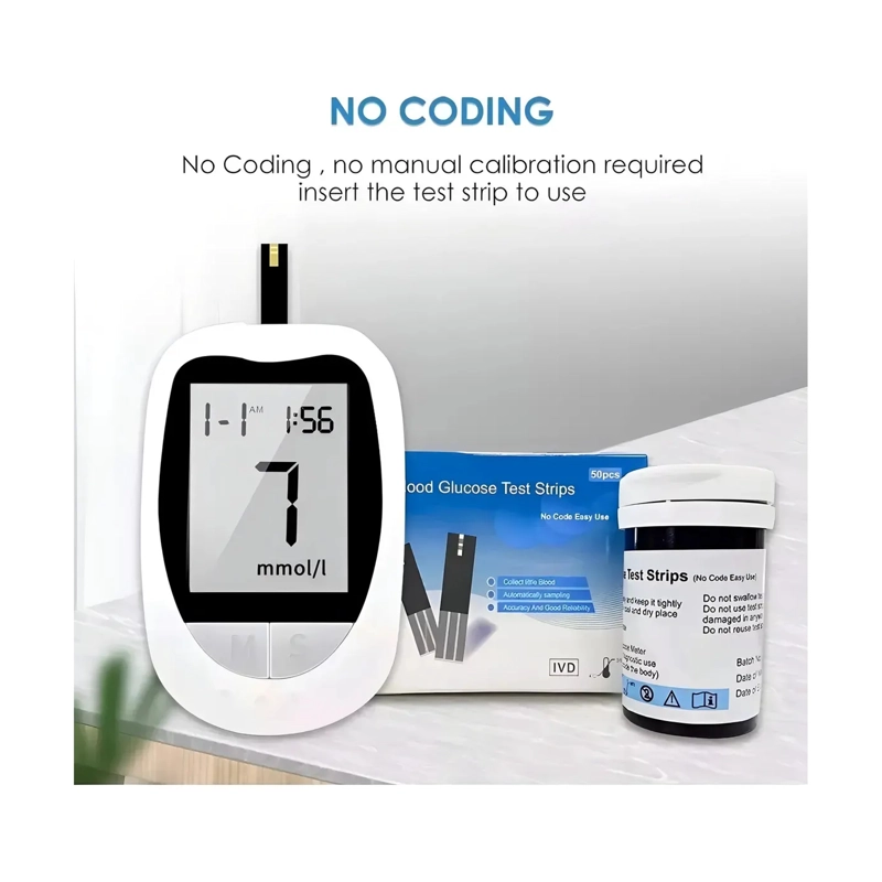 GLUCOMETRO DIGITAL MEDIDOR DE GLUCOSA 50 TIRAS Y 50 LANCETAS - 5