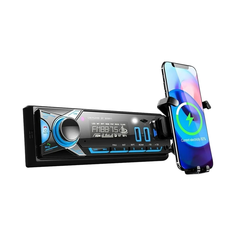 RADIO DE AUTO 1 DIN BLUETOOTH 2 USB CAR STUDIO APP MAS SOPORTE - 1