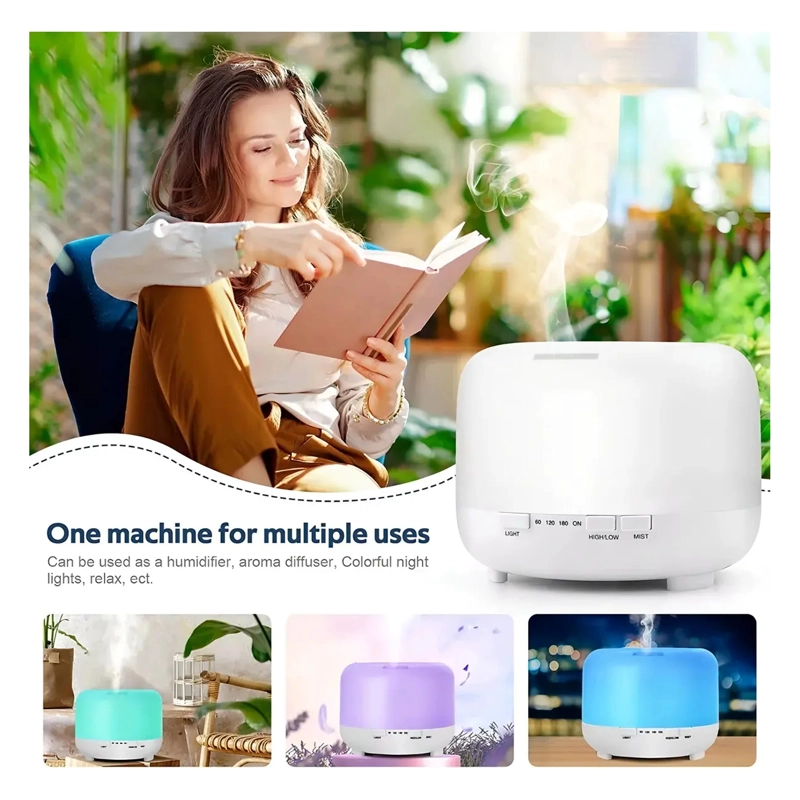 HUMIDIFICADOR ULTRASONICO HUMIFICADOR AIRE DIFUSOR 500ML - 4