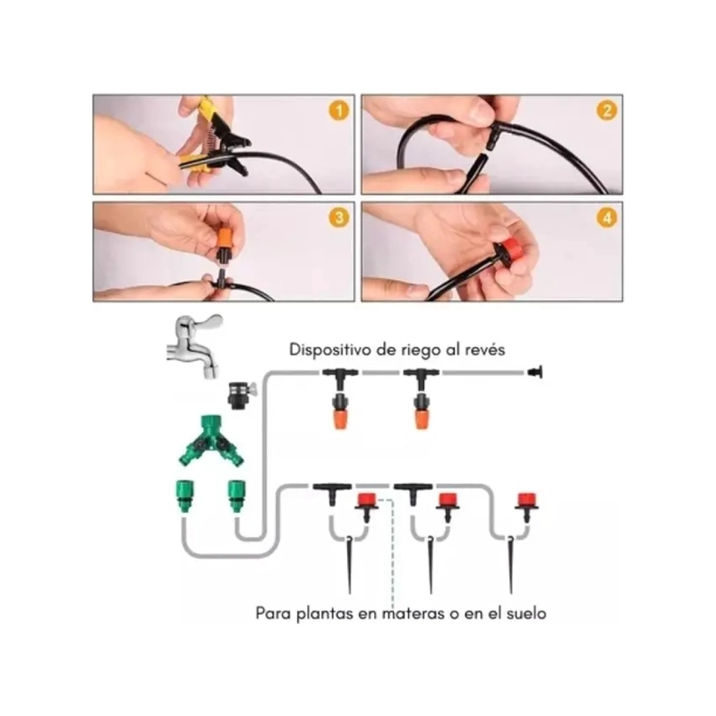 KIT DE RIEGO SISTEMA AUTOMATICO GOTEO O ASPERSOR 40M 158PCS - 3