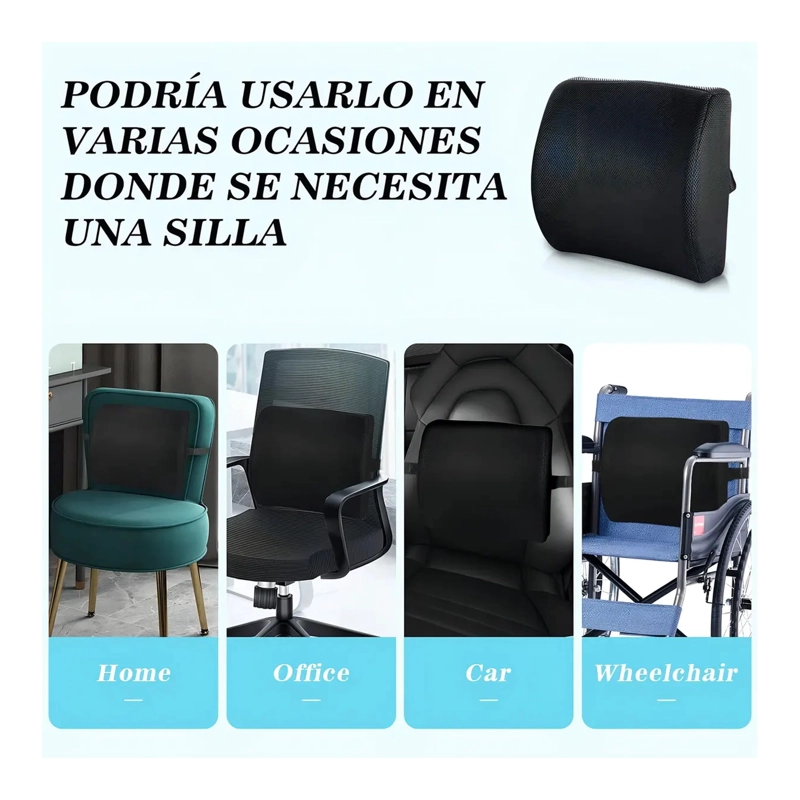 ALMOHADA PARA SILLA DE RUEDAS LUMBAR AUTO OFICINA - 5