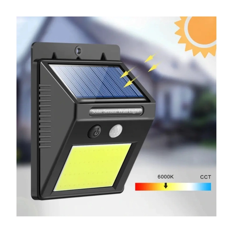 JUEGO DE FOCO LED SOLAR 48LED SENSOR MOVIMIENTO EXTERIOR 5 UNIDADES - 3
