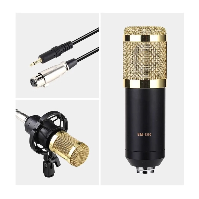 KIT MICROFONO ESTUDIO CONDENSADOR PROFESIONAL SOPORTE BRAZO - 4