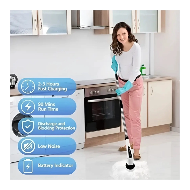 CEPILLO ELE CTRICO RECARGABLE PARA LIMPIEZA DE PISO - 3