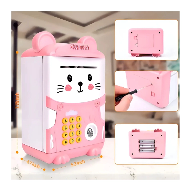 ALCANCIA GATO AHORRO AUTOMATICA CONTRASEÑA SONIDO Y HUELLA - 3